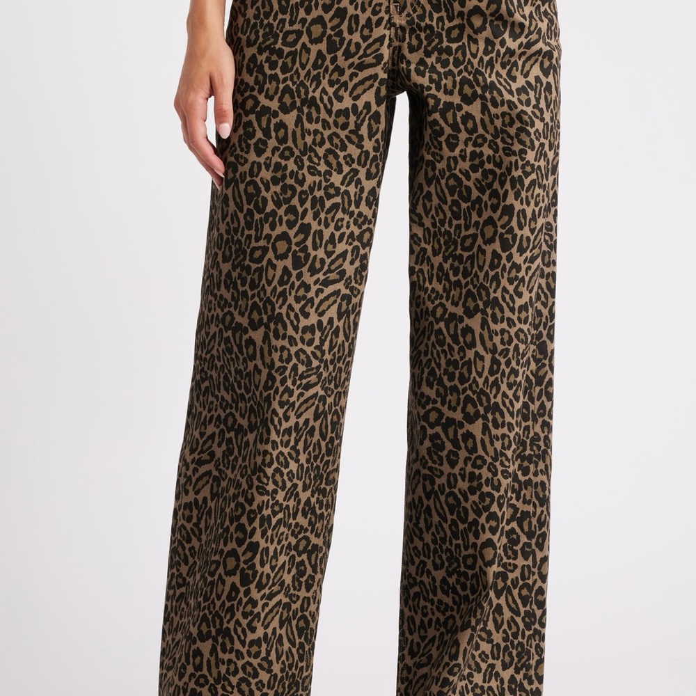 PTCL Leopard/cheetah print wide leg baggy jeans